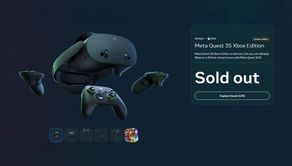 Quest 3S Xbox Edition فقط در چند روز از متا به فروش می رسد ، در دسترس بودن در خرده فروشان باقی مانده است